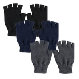 Pack 3 Pares de Guantes de Lana sin Dedos: Termicos, Tactiles y Transpirables para Invierno Multicolor TALLA UNICA