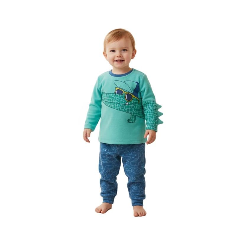 Bebe Pijama Cocodrilo 2 PZ Verde Verde 9-12 MESES