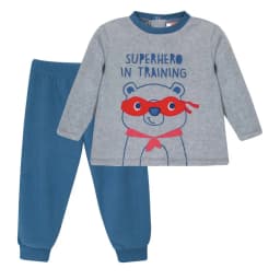 BEBE PIJAMA SUPERHERO 2 PZ H2O Gris 9-12 MESES