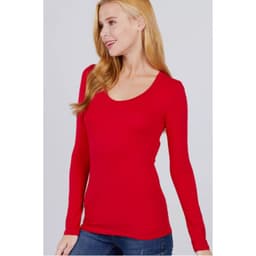 Camiseta Mujer Elasticada Forro Polar Manga Larga 2419 Rojo XL/2XL