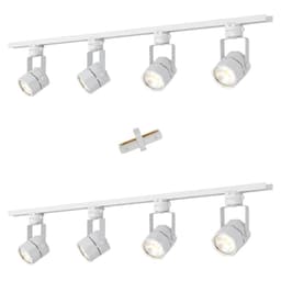 Lampara 8 Focos Blancos Hexagonales Luz Calida con 2 Riel de 1mt mas Union