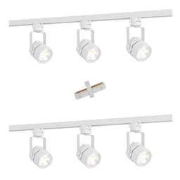 Lampara 6 Focos Blancos Hexagonales Luz Fria con 2 Riel de 1mt mas Union