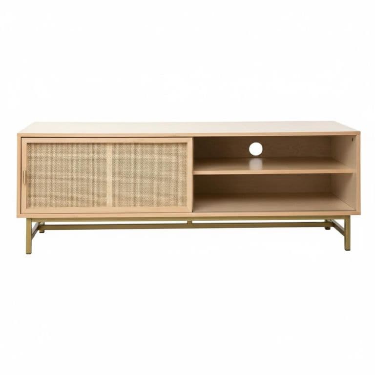 Rack para TV con Puerta de Junco Diseno Natural Atmosphera.