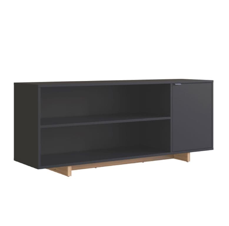 Rack Con Espacios + Puerta Para Tv 50  Negro