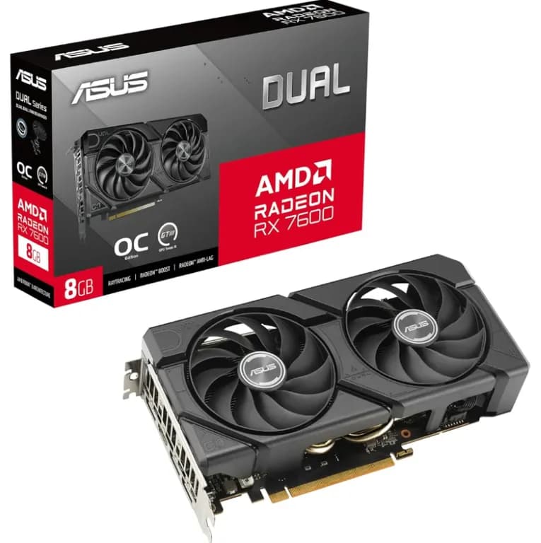Tarjeta de Video - DUAL-RX7600-O8G-EVO - 8 GB GDDR6 (128 bit)