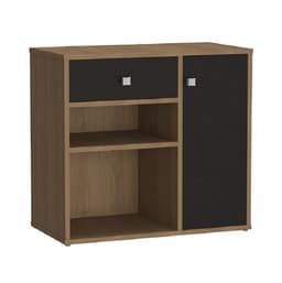Mueble Multiuso Con Puerta Y Cajon Miel Negro Moveli