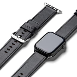 Correa Cuero Para Apple Watch 44 45 46 49mm Negro