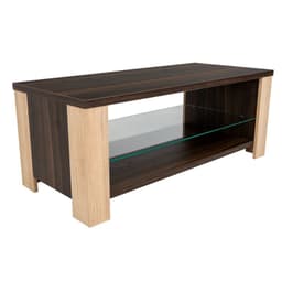 Mesa De Centro Con Repisa De Vidrio Cafe Oscuro 39.5x100x45 cm