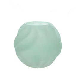 Florero pecera de vidrio verde menta 18 Cm