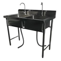 Lavafondos Doble Acero Inox. 120x60x90 cm. Con Griferia