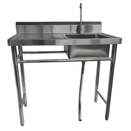 Lavafondos Acero Inox. 100x60x90 cm. Secador izquierdo