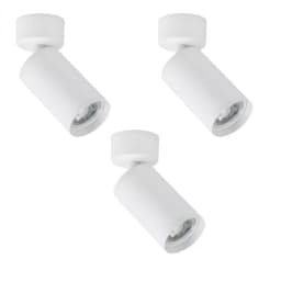 3 Focos Blancos Cilindro Sobrepuesto Dirigible 7W Luz Calida