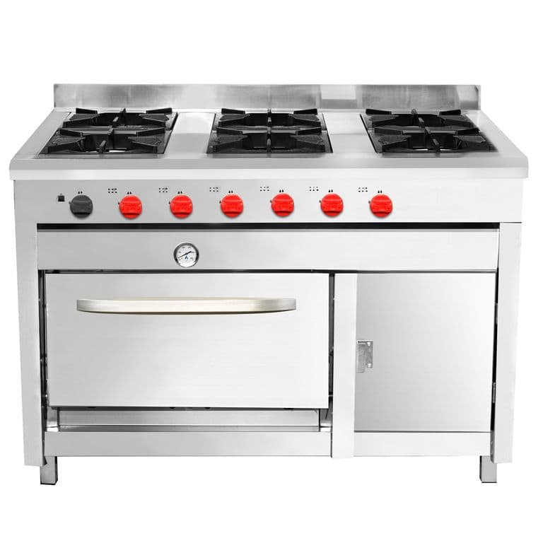 COCINA 6 PLATOS INOXIDABLE MATE GLP