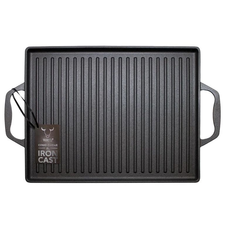 Plancha Parrilla Churrasquera Con Asas Hierro 44x28cm