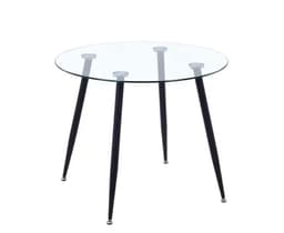 Mesa de comedor de vidrio Minimalista Negro - 80 cm