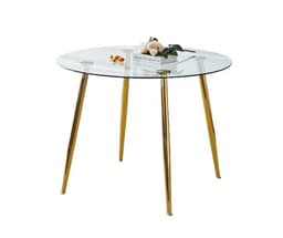 Mesa de comedor de vidrio Minimalista Dorado - 80 cm