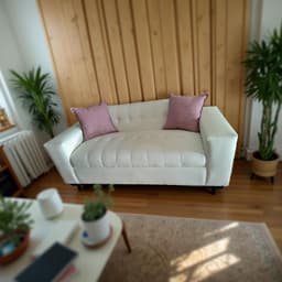 SOFA DOS CUERPOS BLANCO ECOCUERO