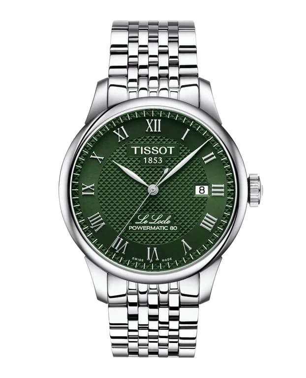 Reloj Le Locle Acero Verde 39MM Plateado TALLA UNICA