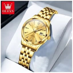 Reloj de Pulsera Elegante Dorado para Mujer con Movimiento Japones Cristal Hardlex Dorado TALLA UNICA