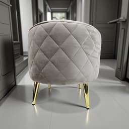 PUFF REDONDO NEW BEIGE FELPA