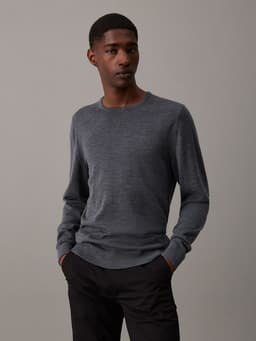 Sweater Superior Wool Crew Neck Swea Gris Gris S