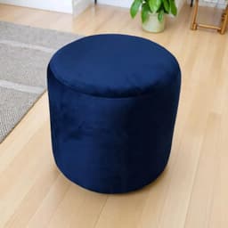 POUF REDONDO FELPA AZUL MARINO