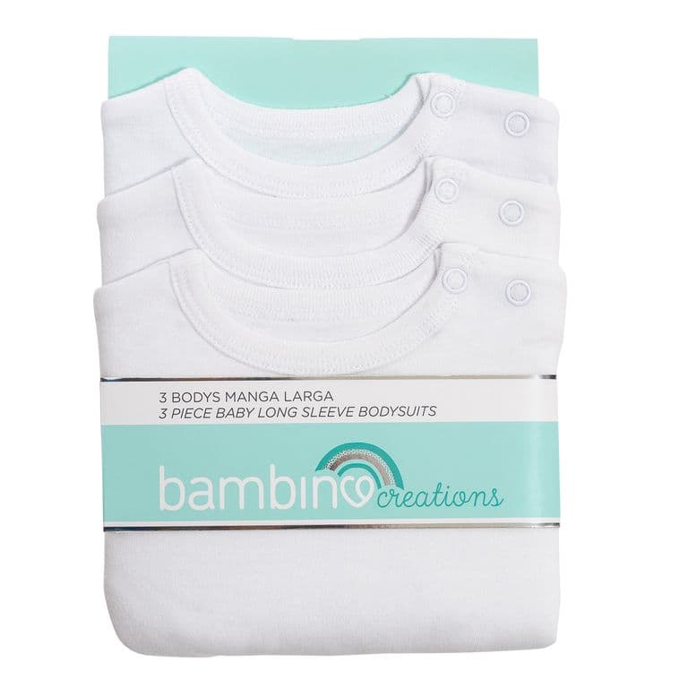 3 Pack Body Blanco Unisex Blanco 6-9 MESES