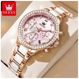 Reloj Femenino de Acero Inoxidable Cristal de Corte Diamante Blanco TALLA UNICA