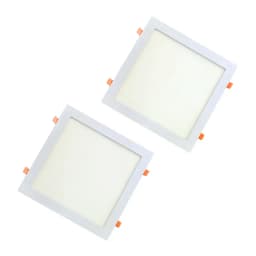 2 Focos Panel Led 18W Cuadrado Embutido 220V Luz Neutra