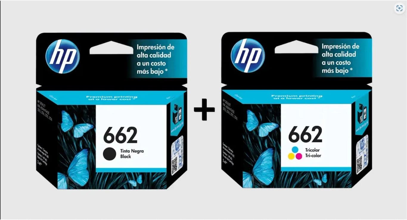 Pack tintas 662 Negra + 662 Tricolor
