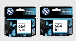 Pack tintas 664 Negra + 664 Tricolor