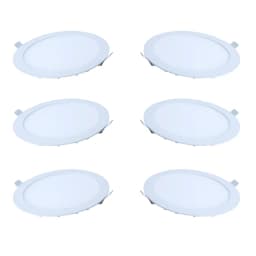 6 Focos Panel Led 24W Redondo Embutido 170/158mm Luz Calida