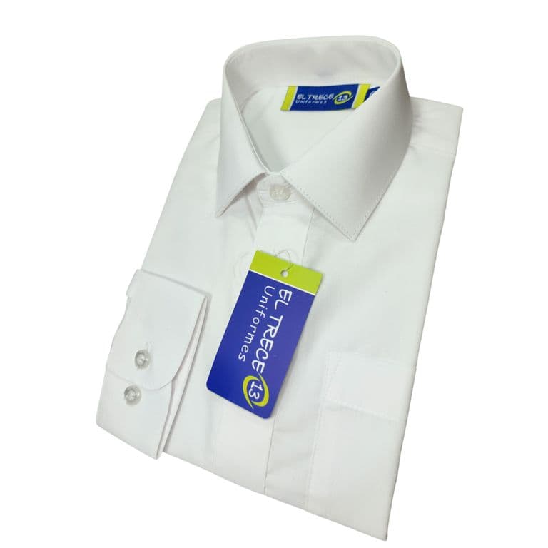 Camisa Colegio Nino Blanca Clasica - Tallas 4 a 48 Blanco 35