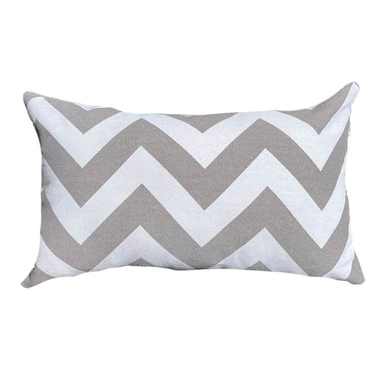 Funda Cojin Decorativo Diseno ZigZag Gris 80x40.