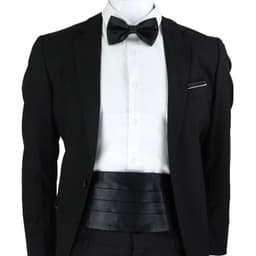 Set faja formal ajustable poliester corbatin y pano para matrimonio Negro TALLA UNICA