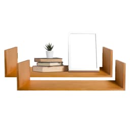 Pack 2 Soportes o Repisas De Madera 60x15 cm Con Fijacion Invisible