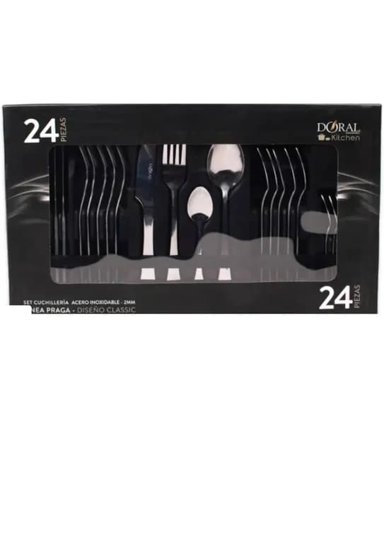 Set De Cuchilleria Praga 24 Cubiertos 2mm clasicc