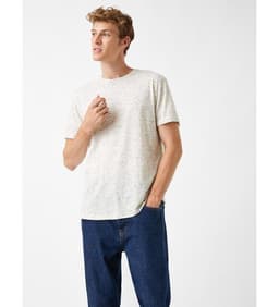 Polera Hombre Casual Manga Corta Cuello Redondo Blanco S