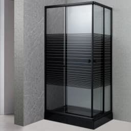 Shower Rectangular Strava Negro 100x70x198cm Incluye Receptaculo