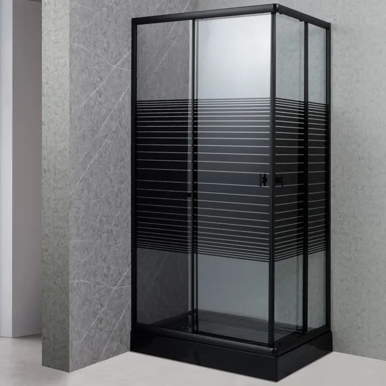 Shower Rectangular Strava Negro 100x70x198cm Incluye Receptaculo