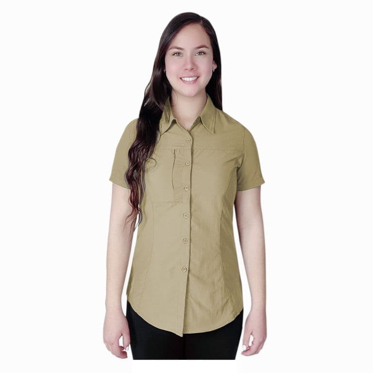 Blusa Trekking Ripstop Manga Corta UPF50 Fenec Beige Mujer Beige XS