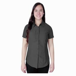 Blusa Trekking Ripstop Manga Corta UPF50 Fenec Gris Mujer Grafito XS