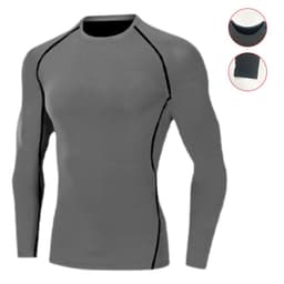 Camiseta Hombre Primera Capa Elasticada Manga Larga Deportiva 305 Gris Oscuro XL/2XL