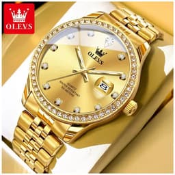 Reloj de Lujo para Hombre con Resistencia al Agua de 30 Metros Dorado TALLA UNICA