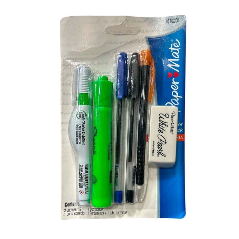Pack Universitario Boligrafos Corrector Destacador Goma +