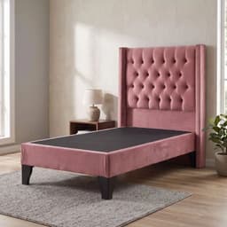 Base con Respaldo Hades 1.5 Plazas Felpa Rosa 105x190 Cm Infantil Patas Incluidas
