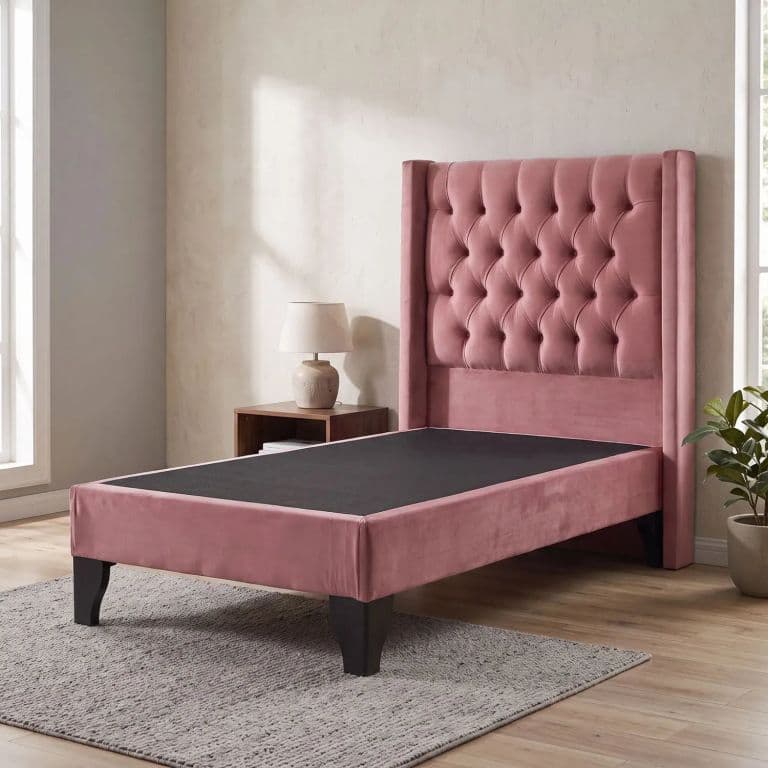 Base con Respaldo Hades 1.5 Plazas Felpa Rosa 105x190 Cm Infantil Patas Incluidas