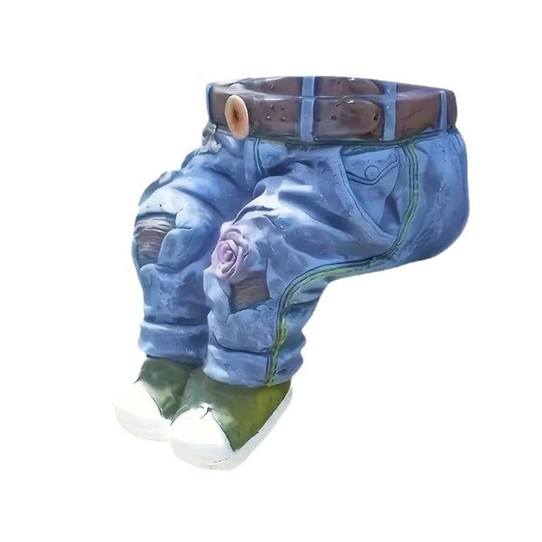 Maceta Decorativa Pantalones Jeans Flores Adorno Jardin...