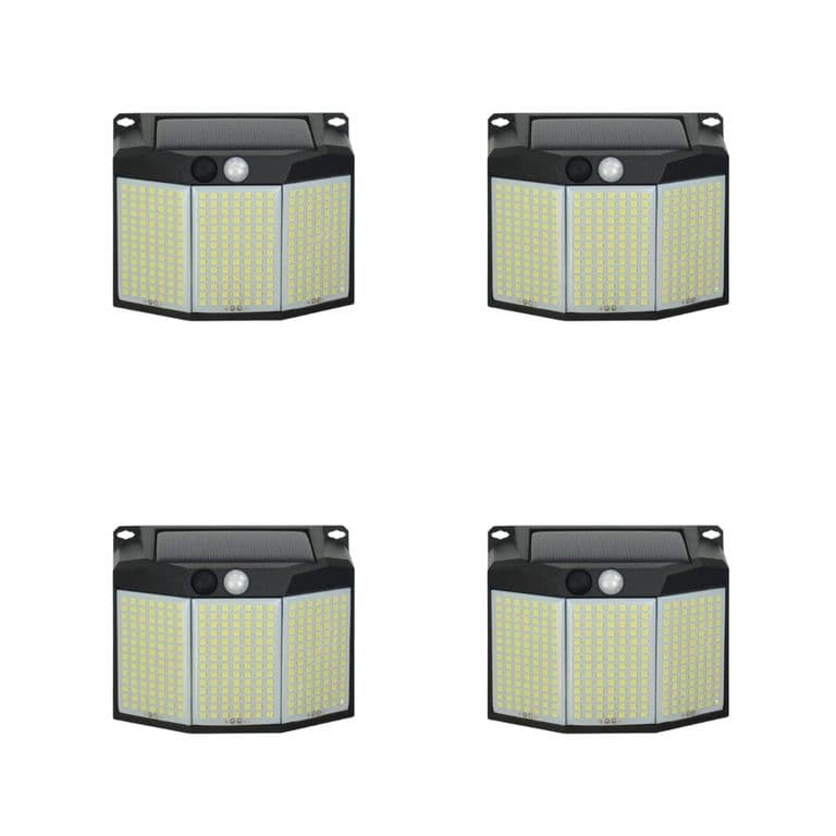 Pack 4 Aplique 294 Led Solar Contra Agua
