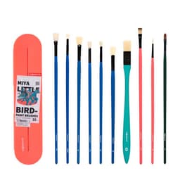 Set de 10 Pinceles Multiforma Estuche Rojo